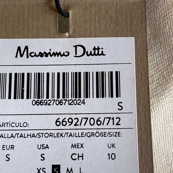 NWT. Massimo Dutti Cream Long Dress With Tie Detail. Size S. - Picture 8 of 10